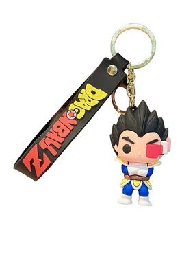 Dragon Ball Z Vegeta Keychain with Black Logo Strap